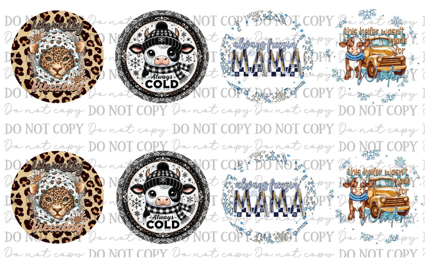 Freezin Season Always Cold Mama Winter Car Coasters Sublimation Print