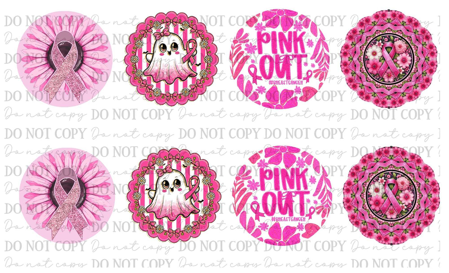 Breast Cancer Car Coasters Sublimation Print