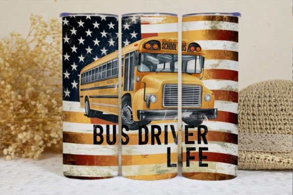 School Bus Driver Life 20oz Skinny Tumbler Sublimation Print
