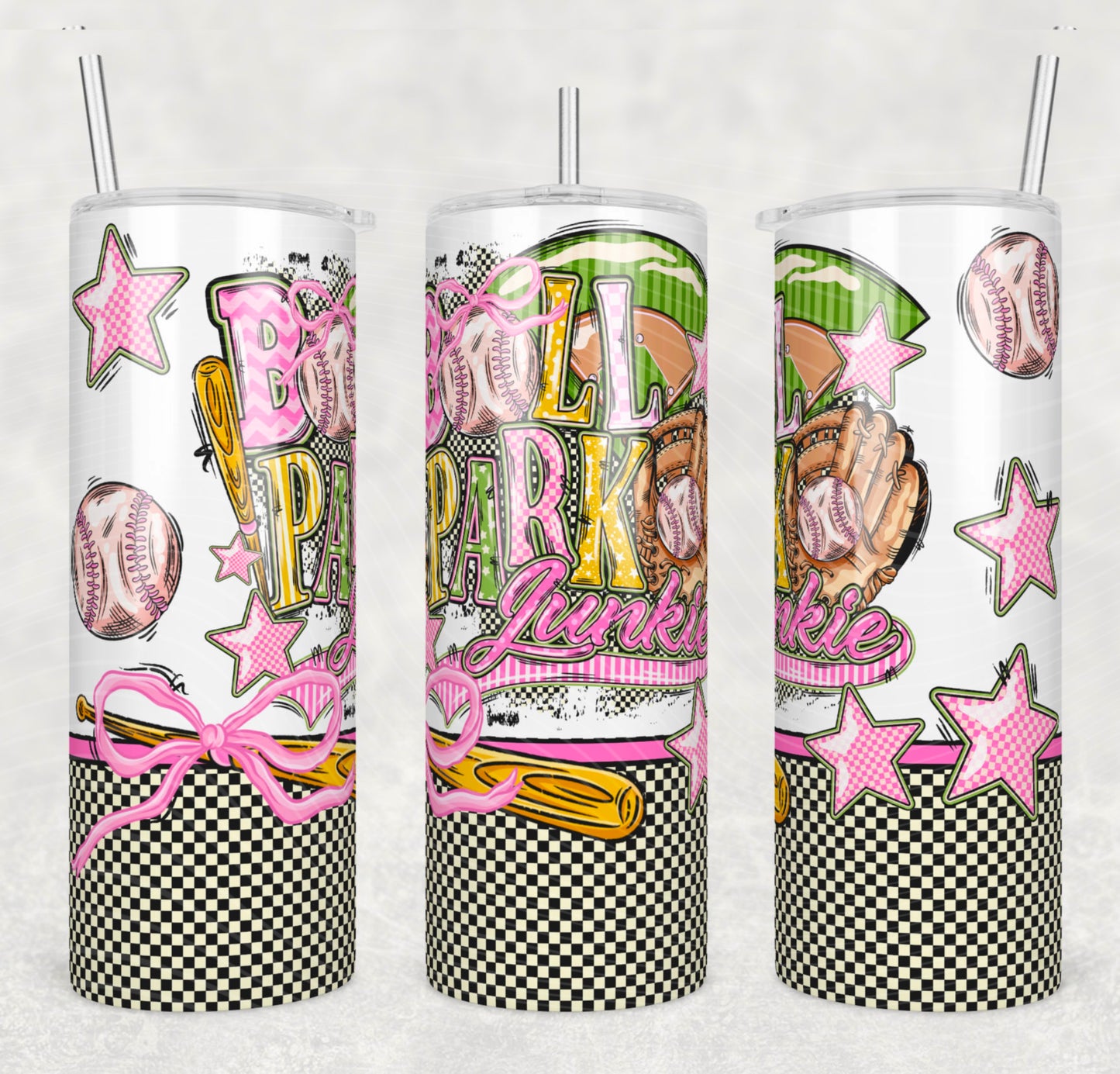 Ballpark Junkie (Baseball) 20oz Skinny Tumbler Sublimation Print
