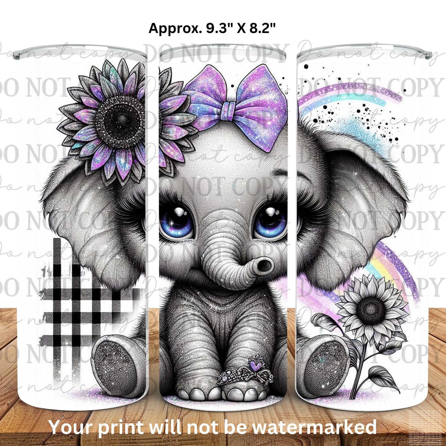 Baby Elephant 20oz Skinny Tumbler Sublimation Print