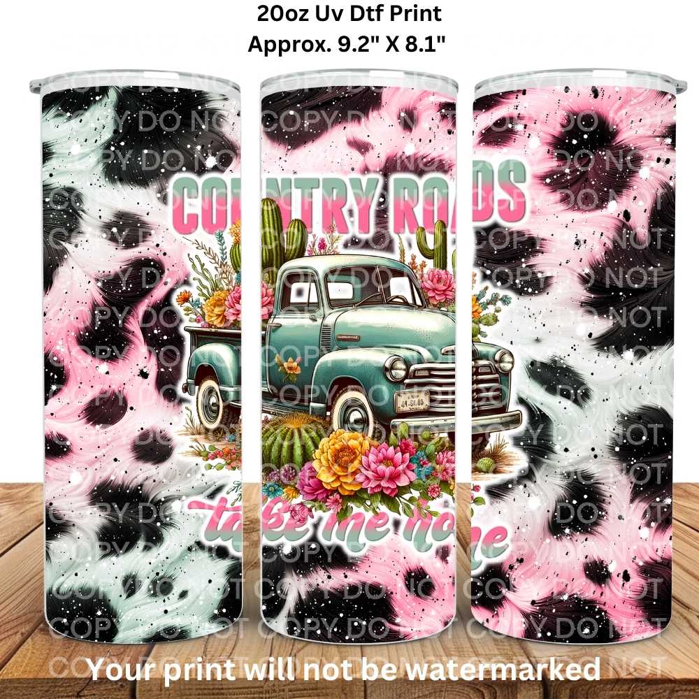 Country Roads Take Me Home 20oz Skinny Tumbler Sublimation Print