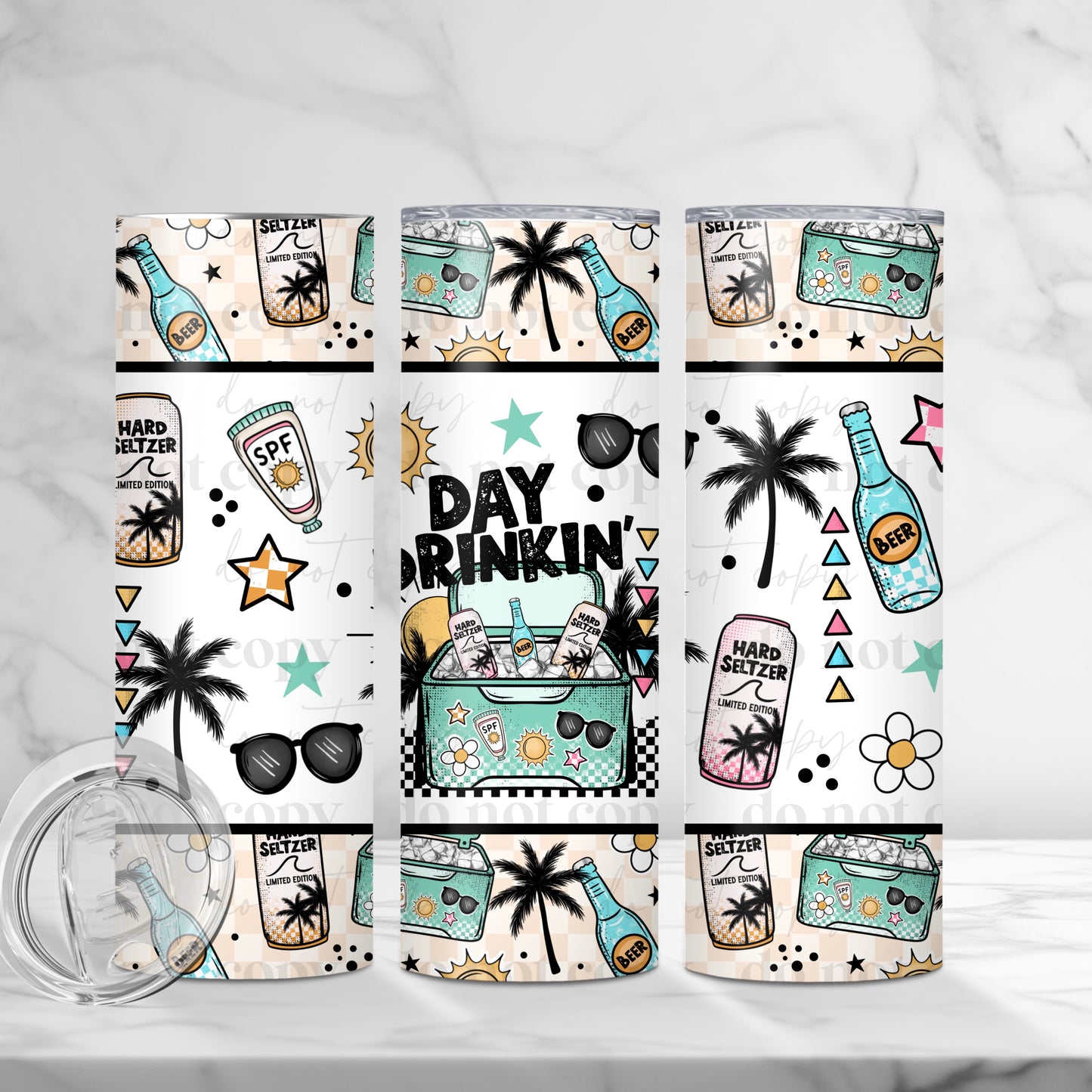 Day Drinkin' 20oz Skinny Tumbler Sublimation Print