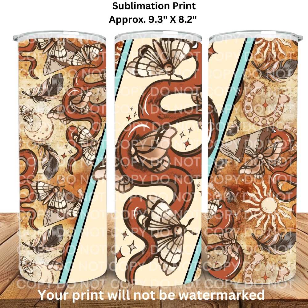 Desert Snake 20oz Skinny Tumbler Sublimation Print