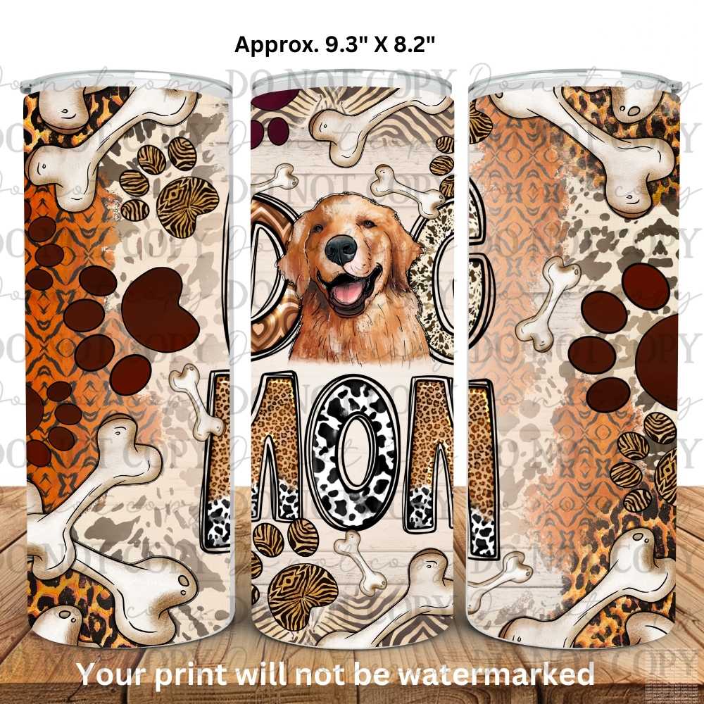 Dog Mom Skinny Tumbler Sublimation Print