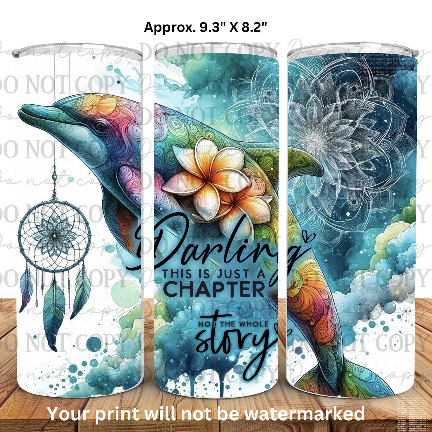 Dolphin Darling This Is Just A Chapter 20oz Skinny Tumbler Sublimation Print