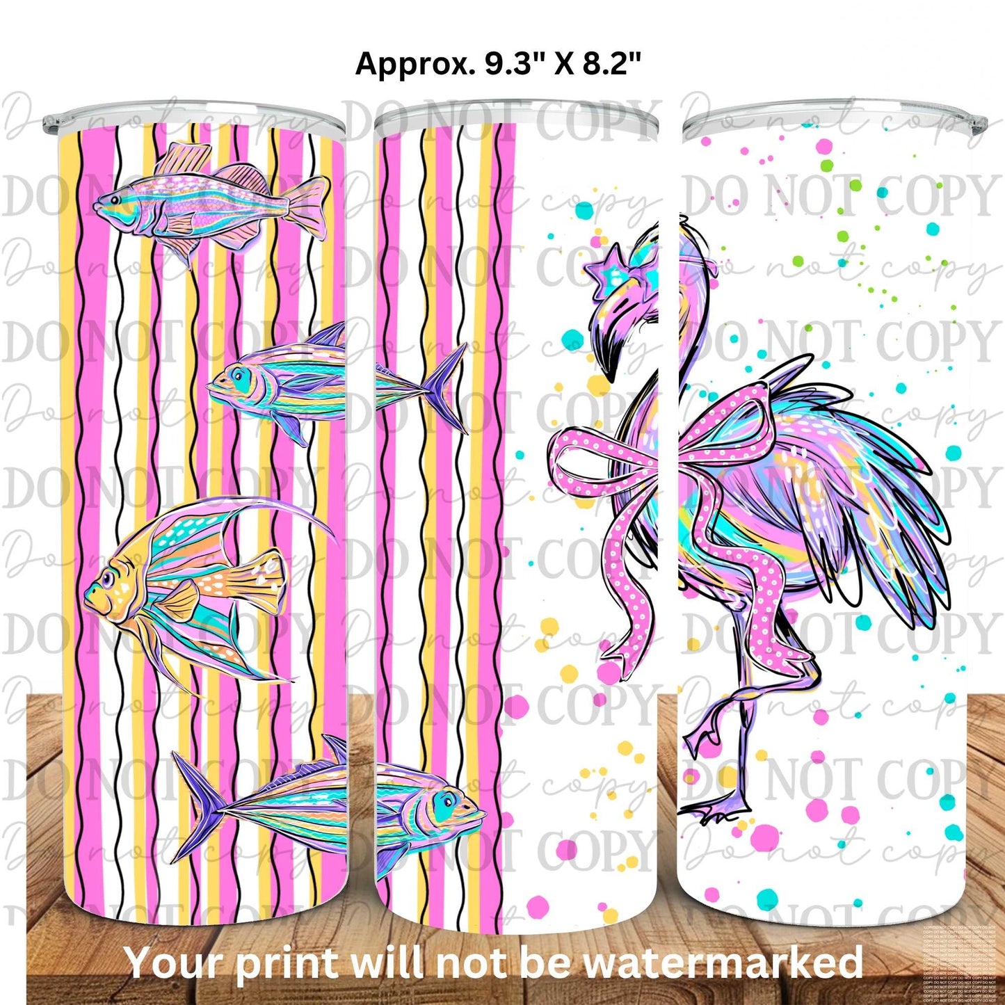 Flamingo 20oz Skinny Tumbler Sublimation Print