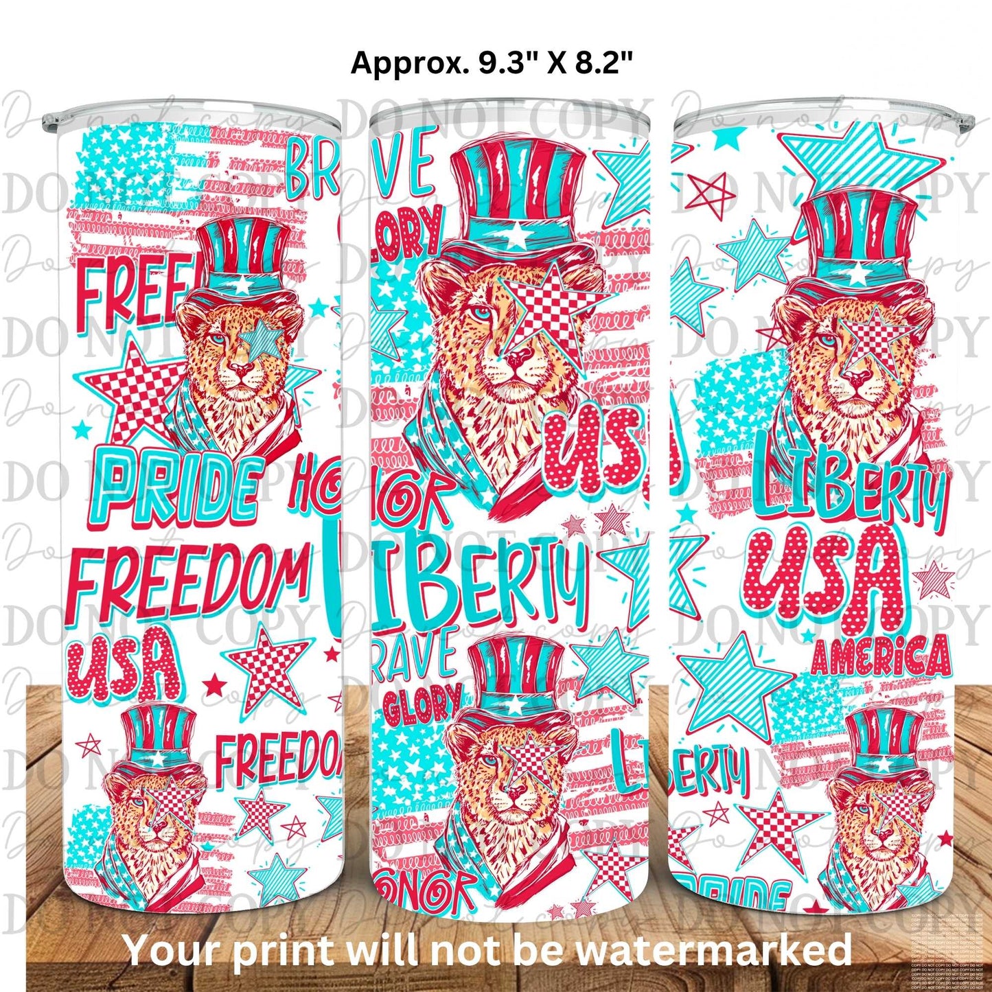 Freedom 20oz Skinny Tumbler Sublimation Print