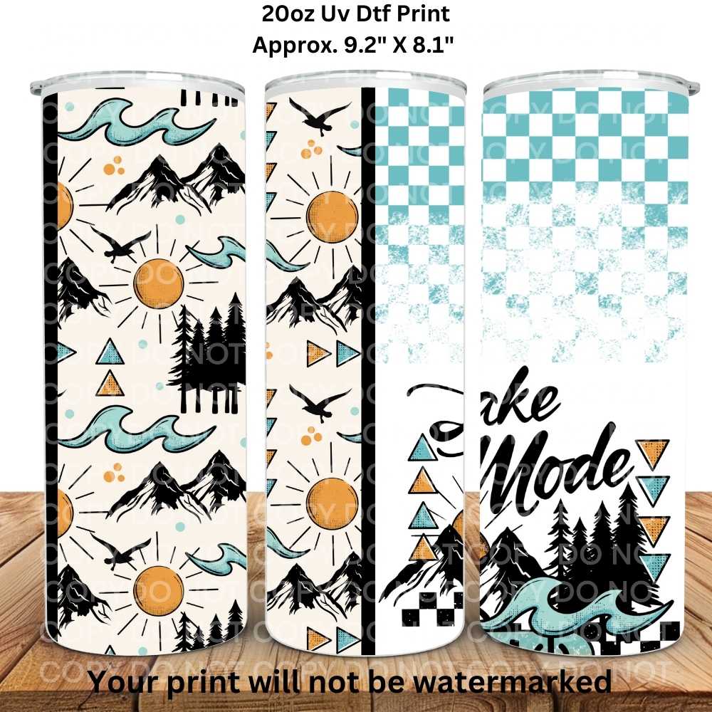 Lake Mode 20oz Skinny Tumbler Sublimation Print