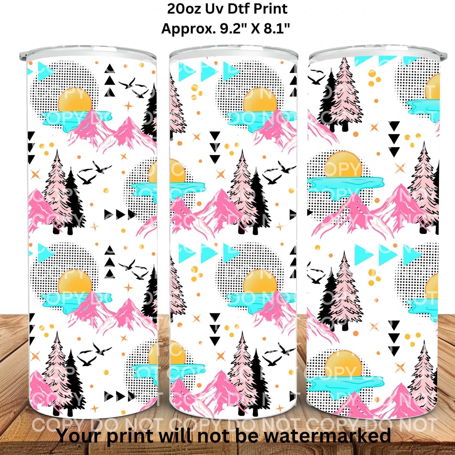 Lakes & Mountains 20oz Skinny Tumbler Sublimation Print