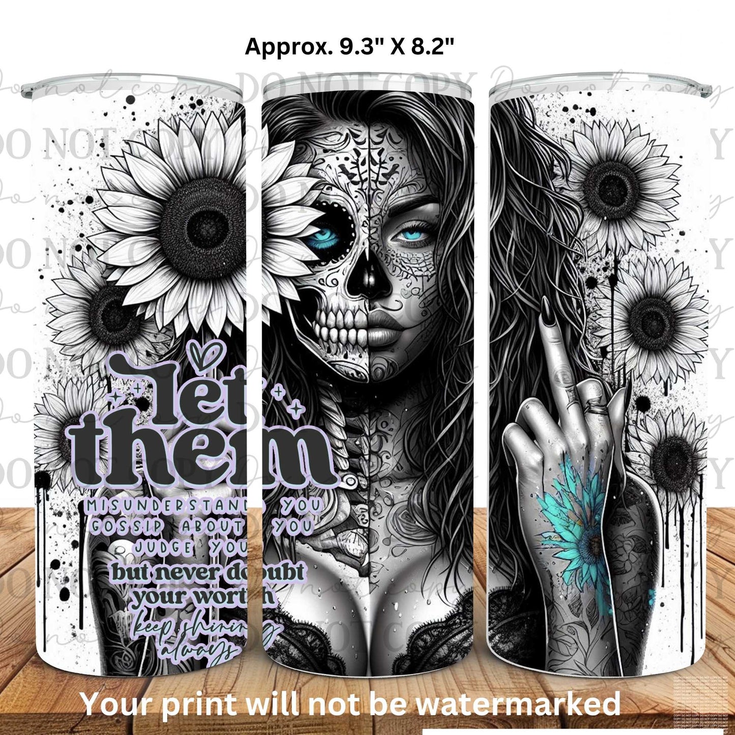 Let Them Middle Finger 20oz Skinny Tumbler Sublimation Print