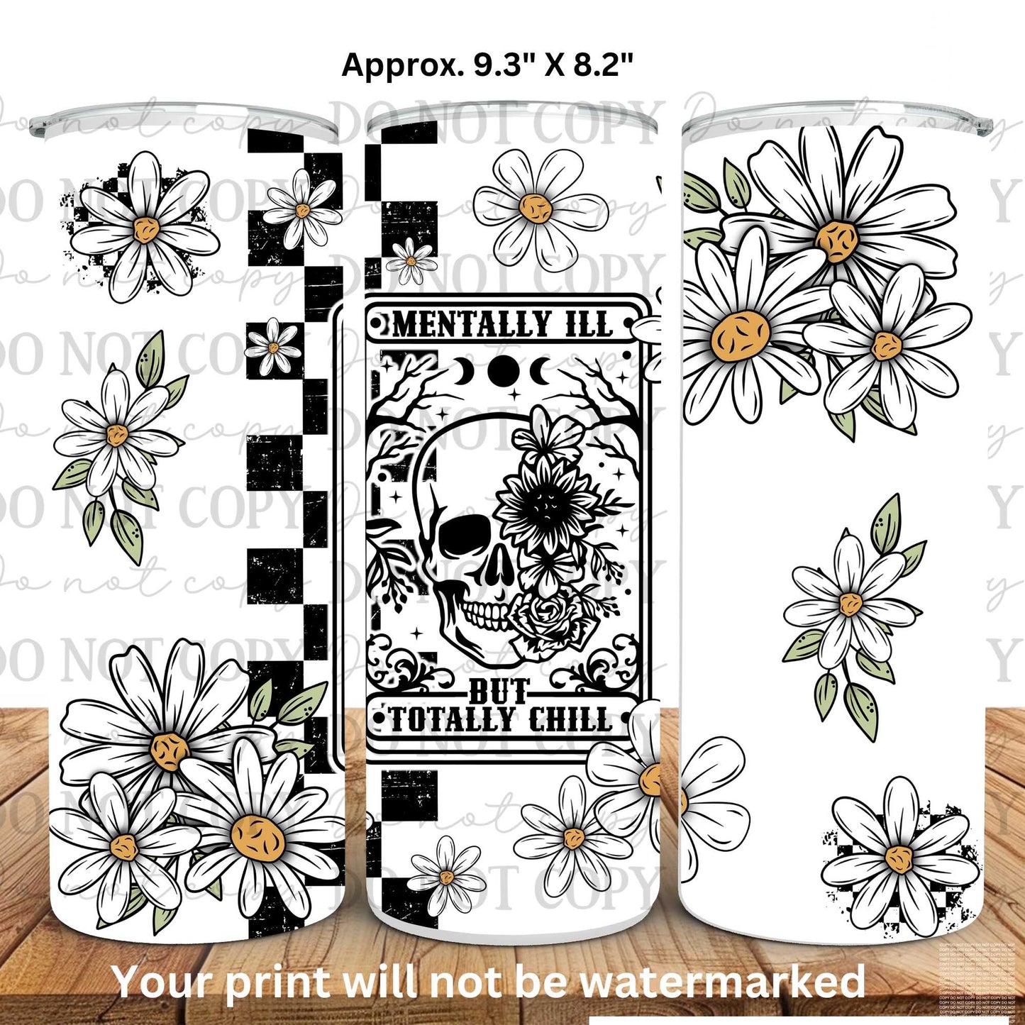 Mentally Ill Tarot 20oz Skinny Tumbler Sublimation Print