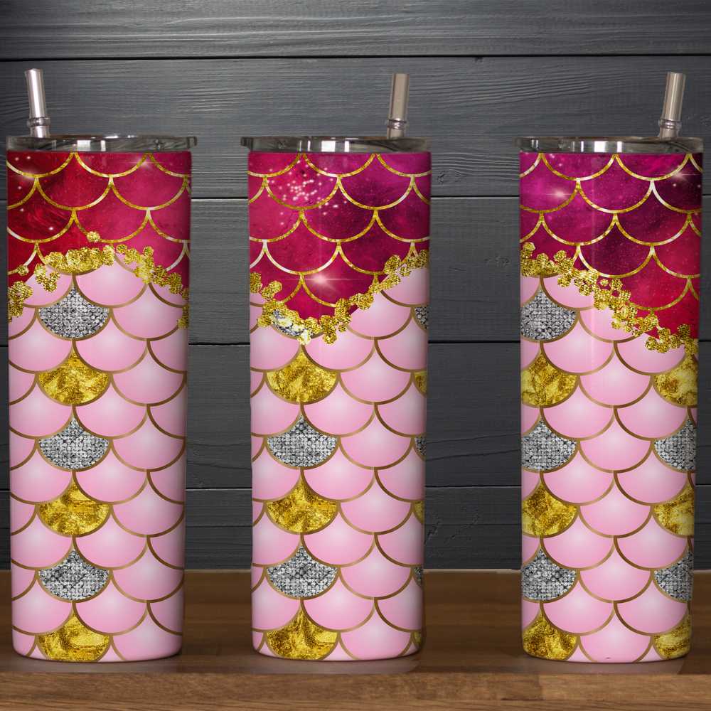 Mermaid Scales Skinny Tumbler Sublimation Print
