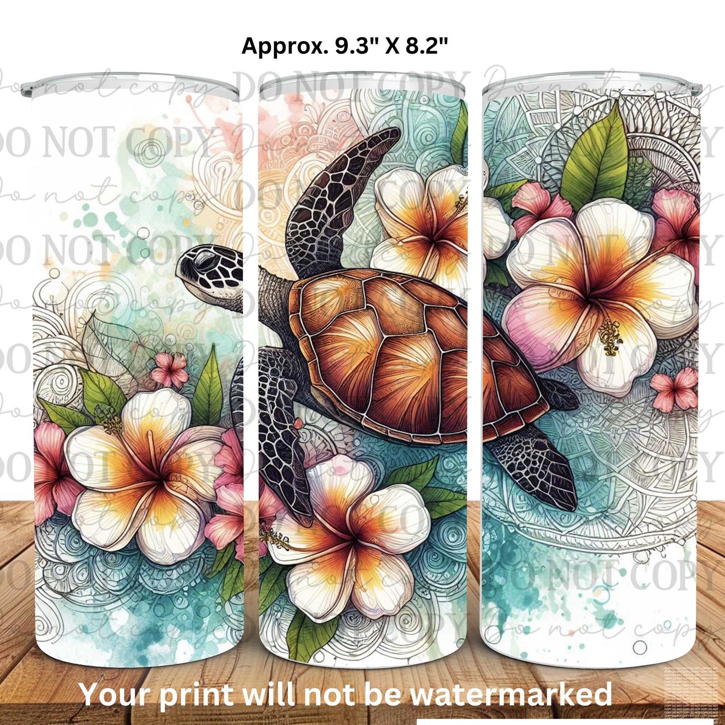 Sea Turtle 20oz Skinny Tumbler Sublimation Print