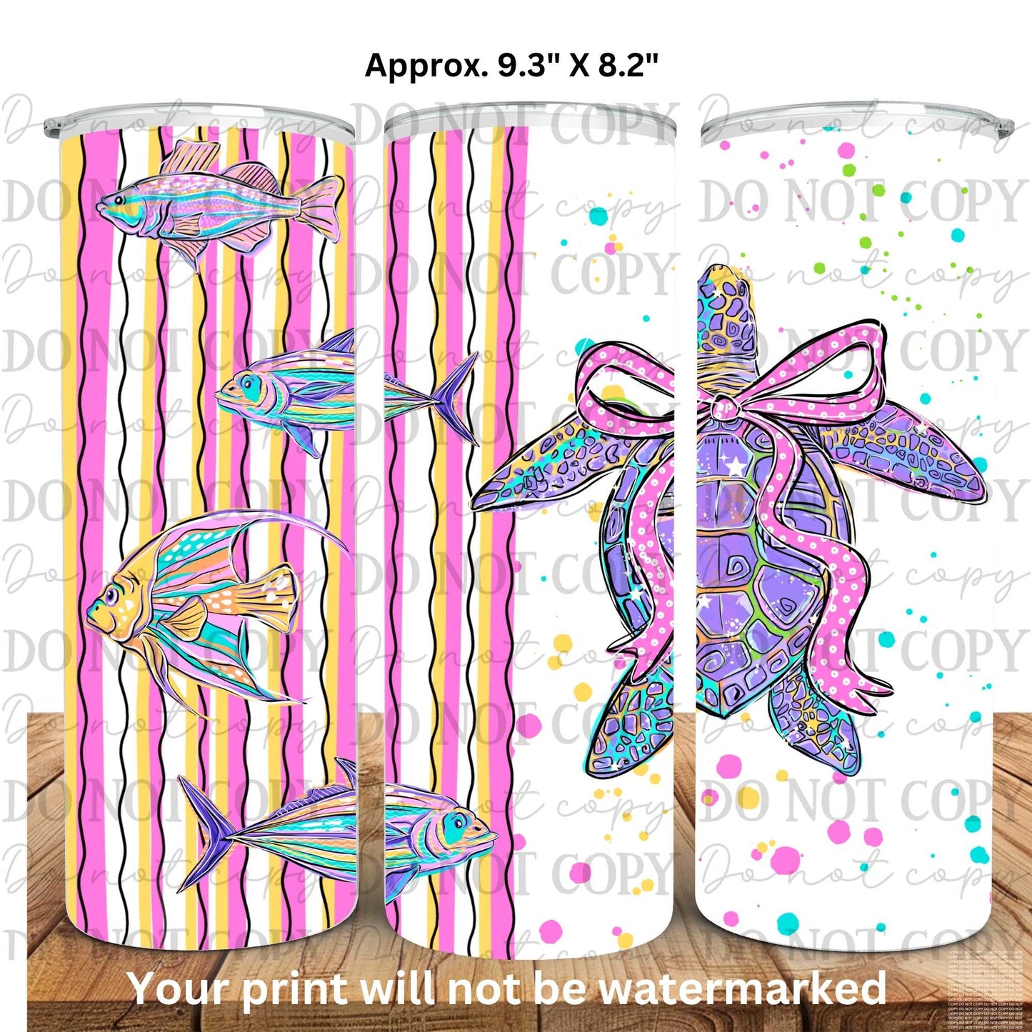 Sea Turtle 20oz Skinny Tumbler Sublimation Print