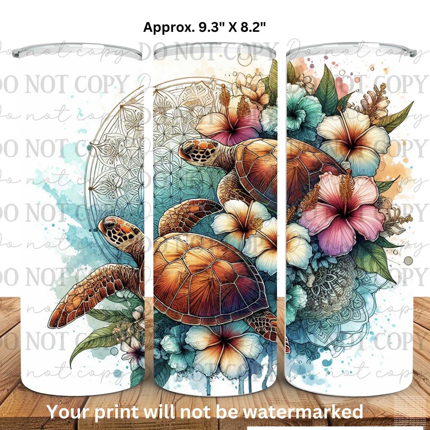 Sea Turtles 20oz Skinny Tumbler Sublimation Print