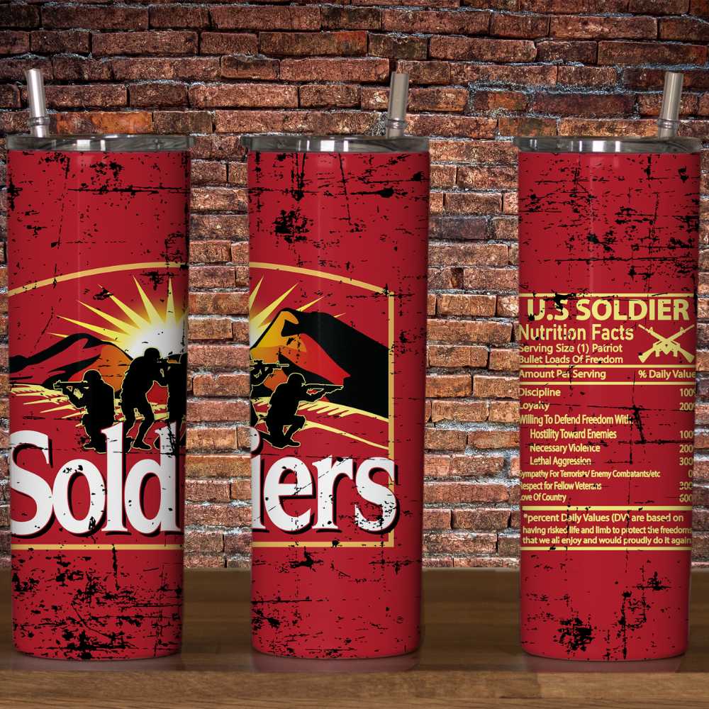 Soldiers Skinny Tumbler Sublimation Print