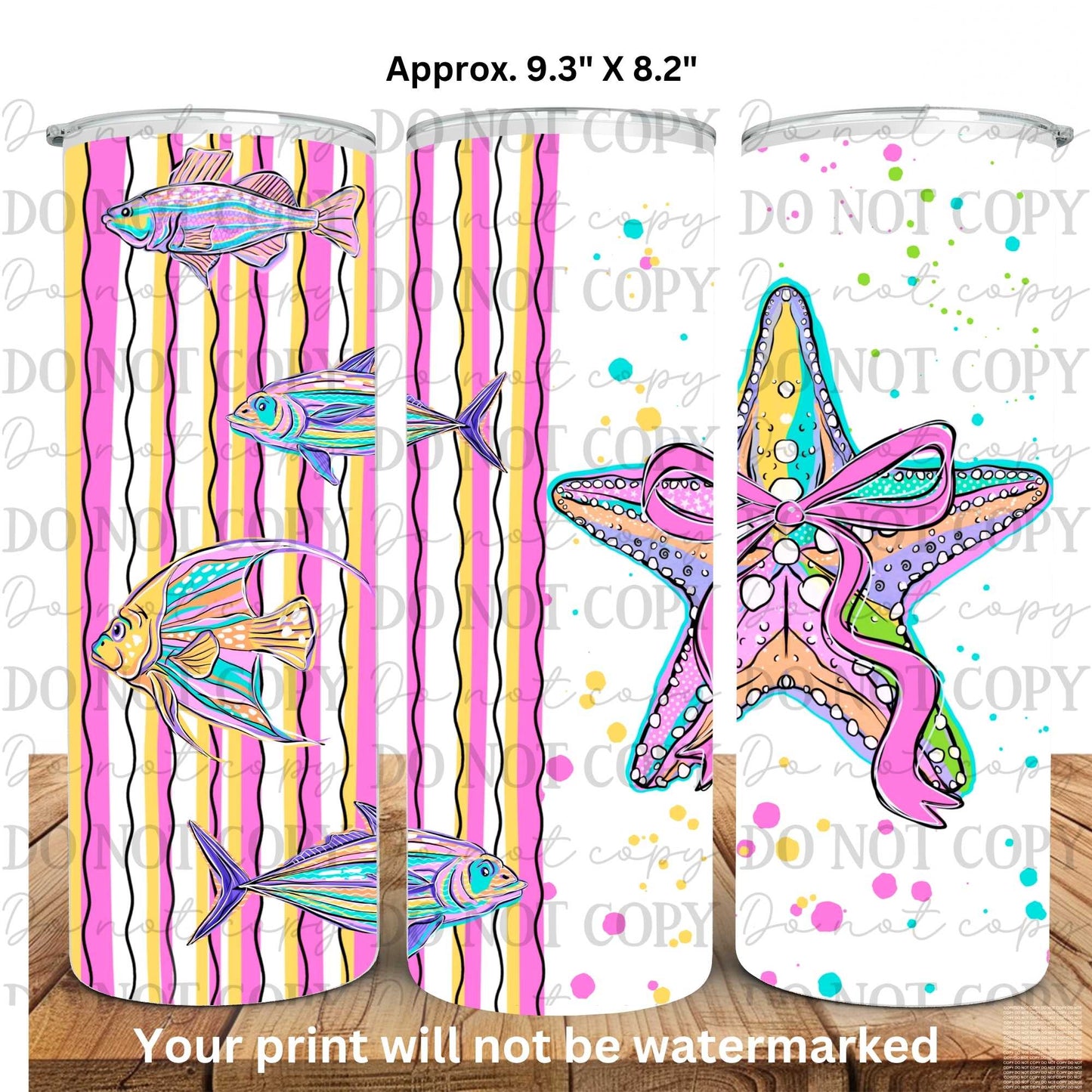 Starfish 20oz Skinny Tumbler Sublimation Print