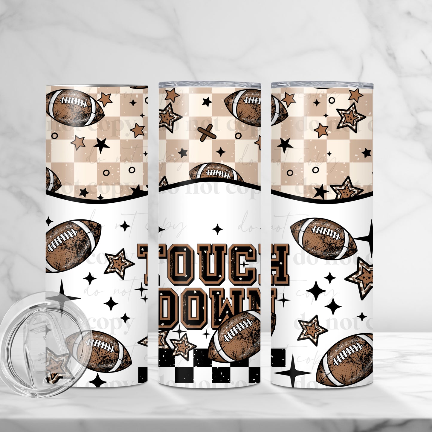 Touchdown 20oz Skinny Tumbler Sublimation Print
