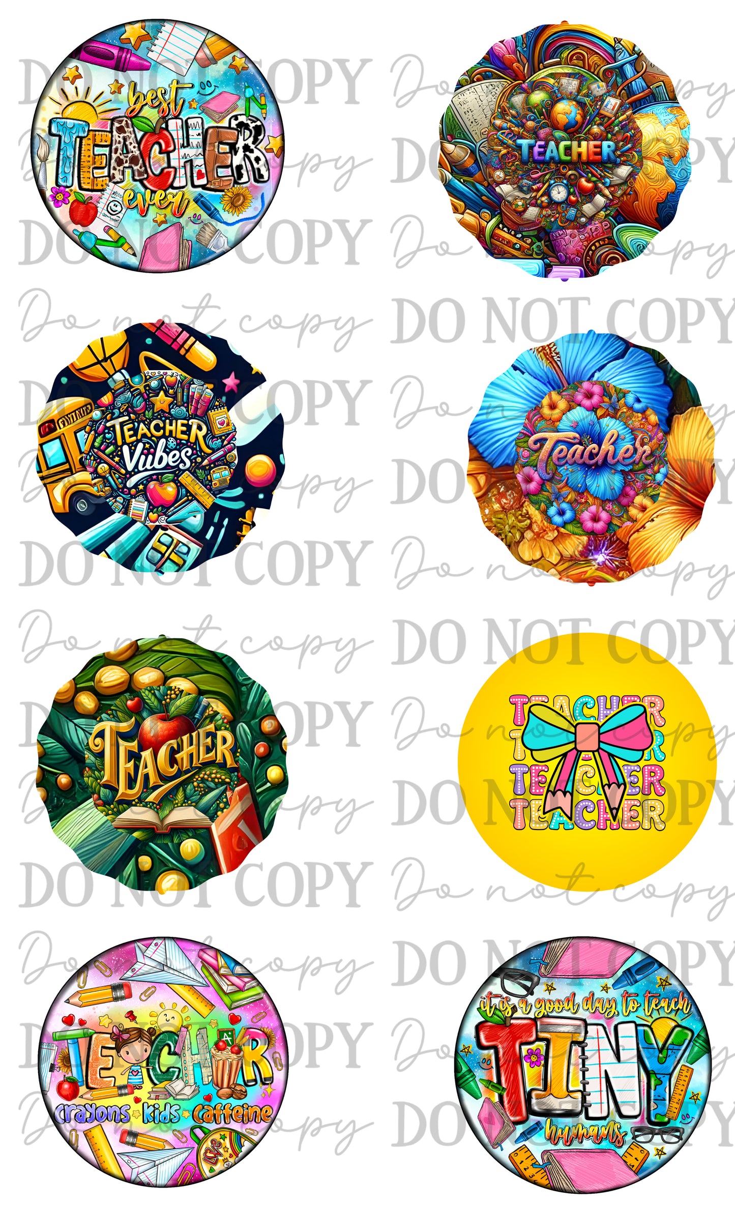Teacher Car Coasters Sublimation Print