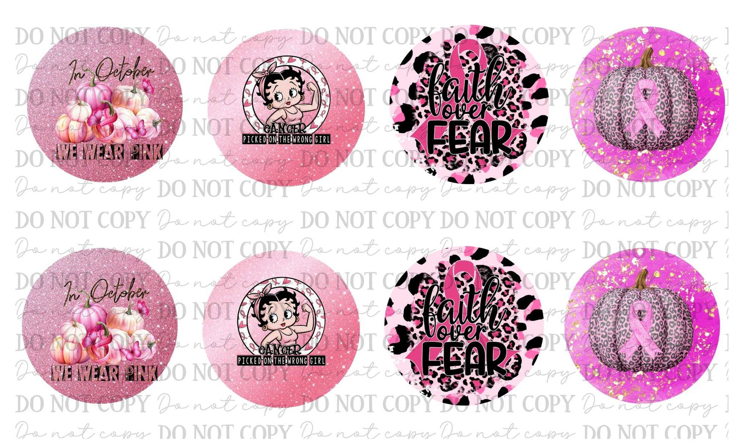 Breast Cancer Car Coasters Sublimation Print
