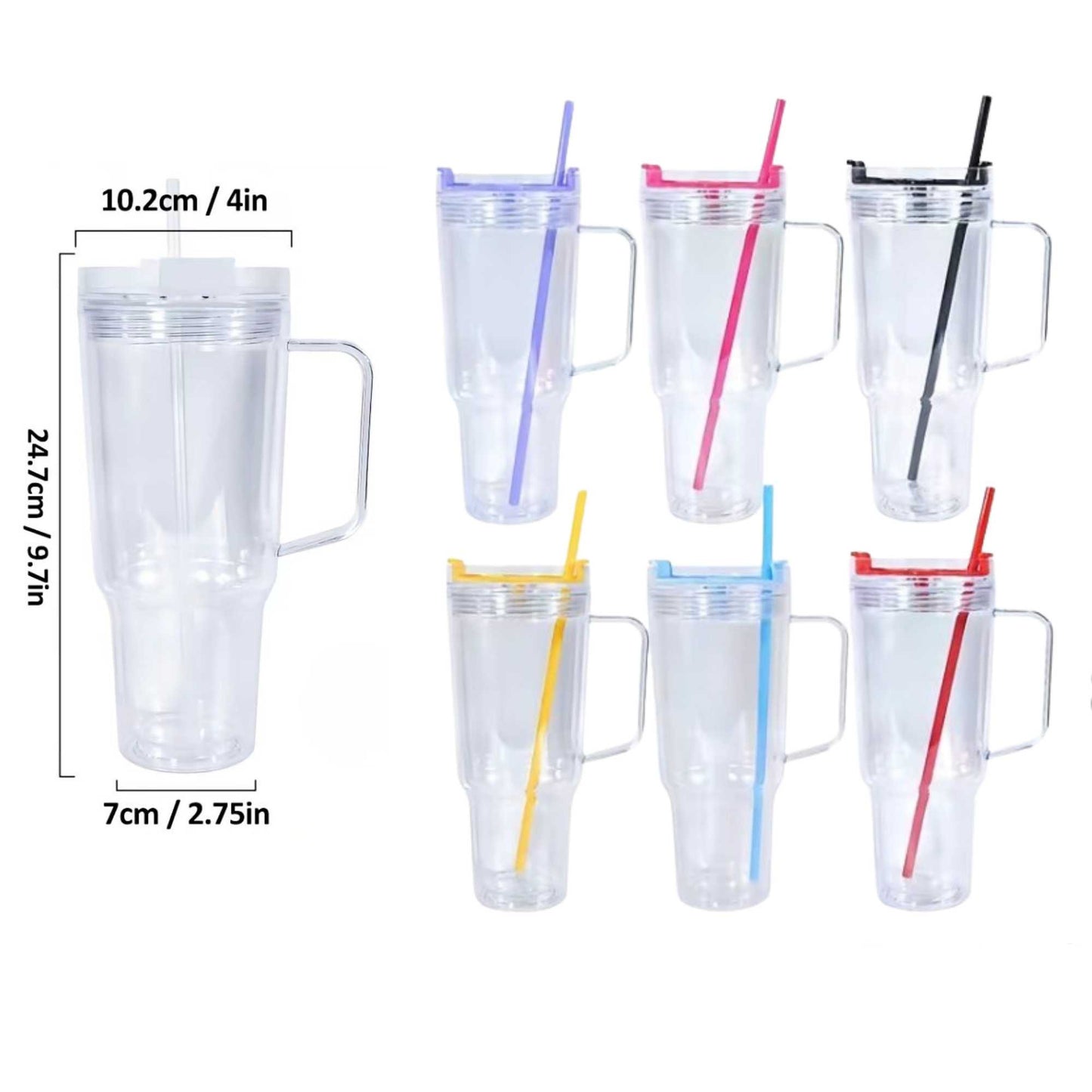 30oz Acrylic Snow Globe Tumbler Blank – Choice of Lid Color, Includes Plug + Straw Lava Drip Tumbler Blank