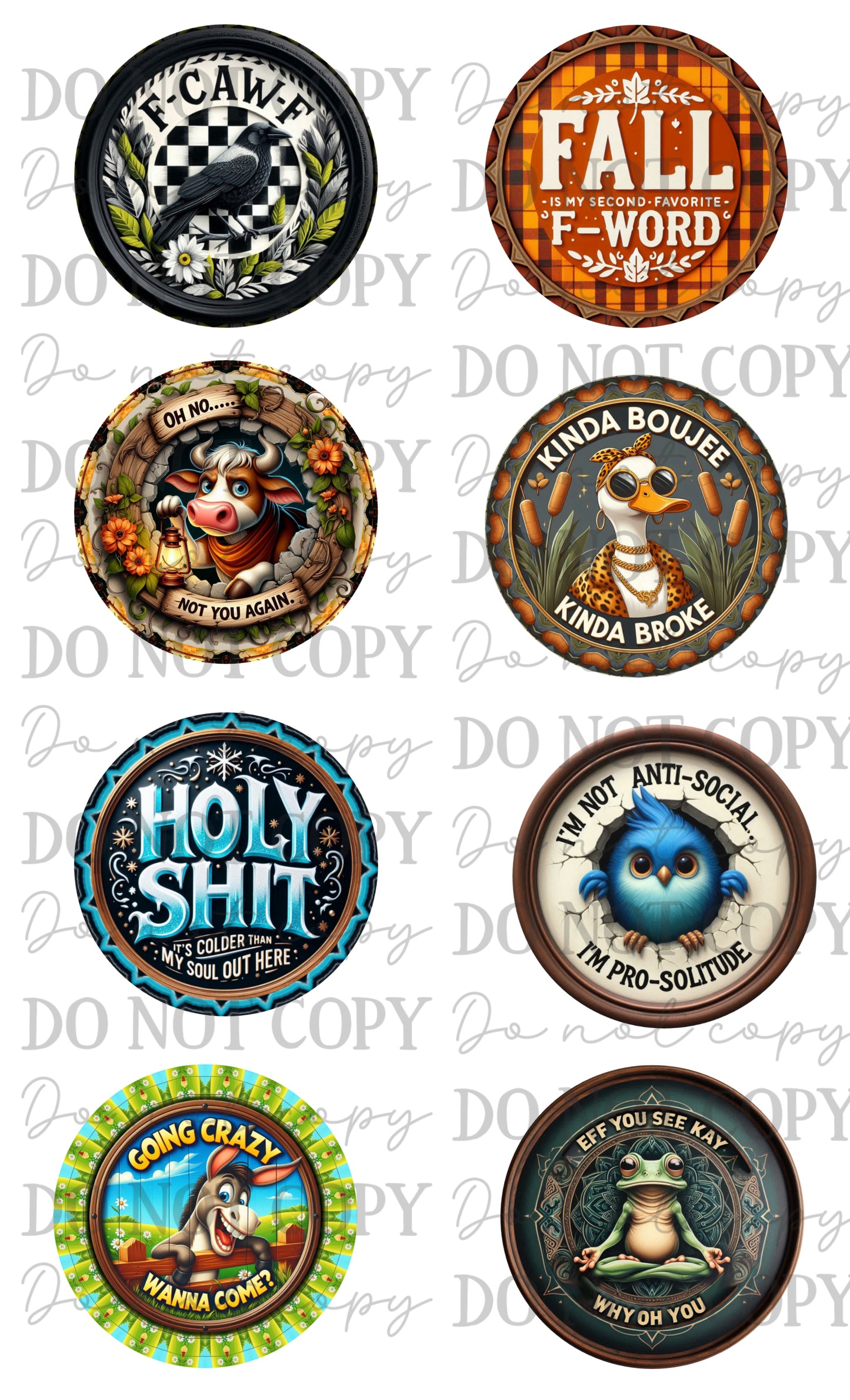 Snarky Sarcasm Car Coasters Sublimation Print