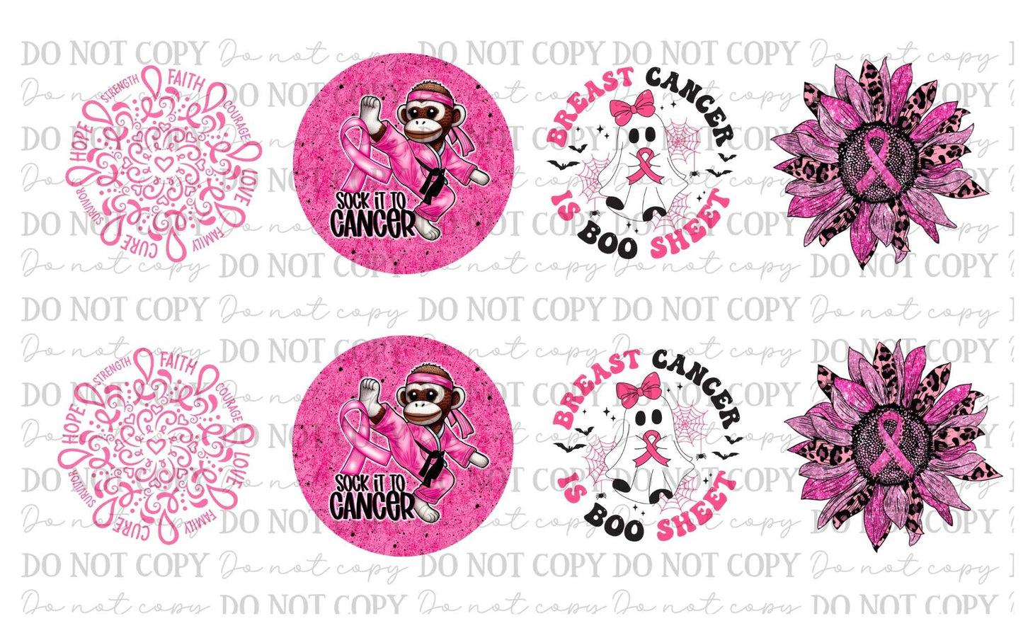 Breast Cancer Car Coasters Sublimation Print