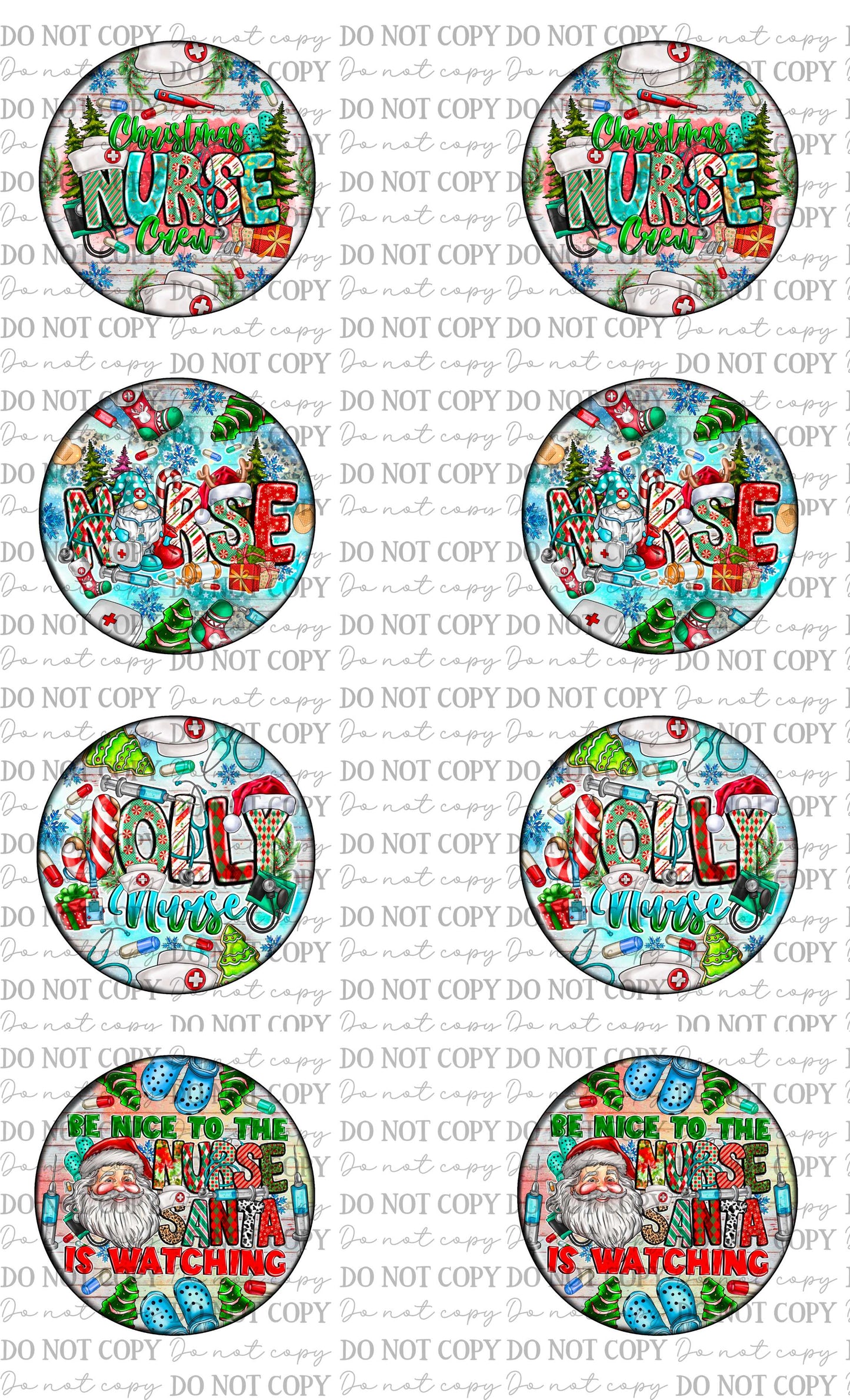 Christmas Nurse Car Coasters Sublimation Print