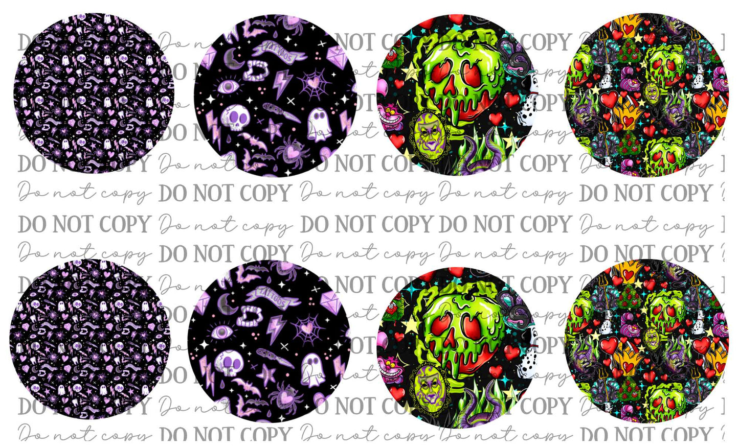 Spooky Tattoos & Poison Apples Car Coasters Sublimation Print