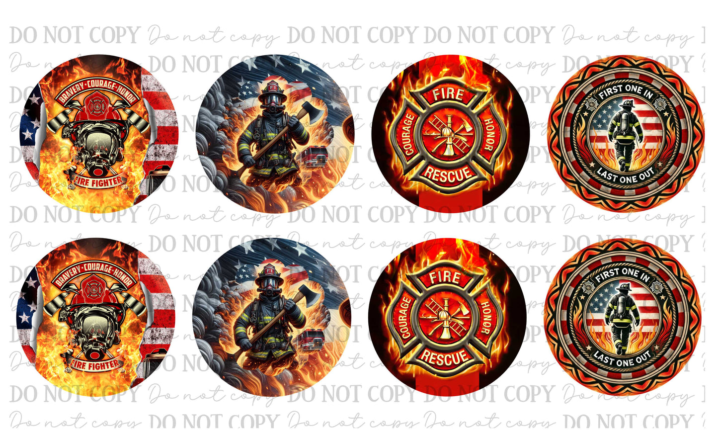 Firefighter Fireman Car Coasters Sublimation Prints