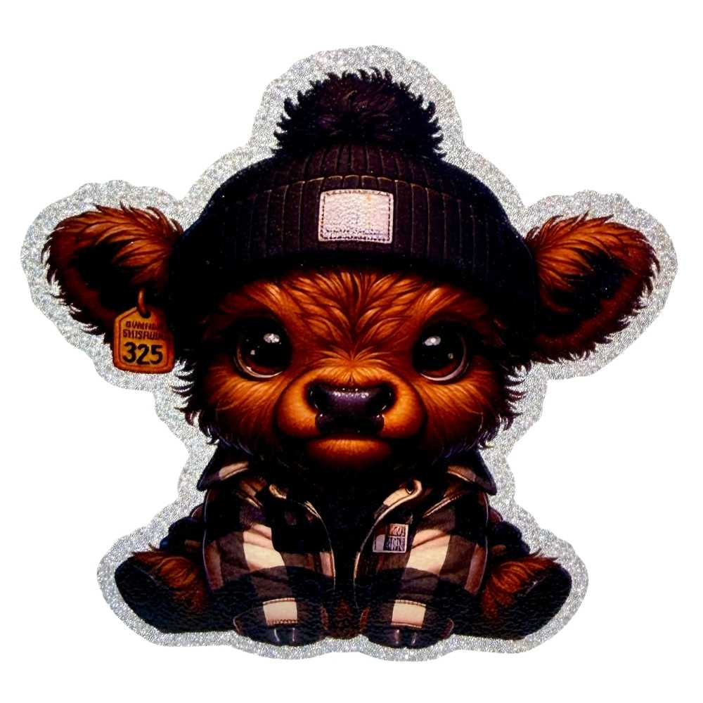 UV DTF Glitter Stickers | 3.5"–4" Textured Finish on Sparkly Silver Background – Waterproof Durable Decals for Tumblers, Laptops & More