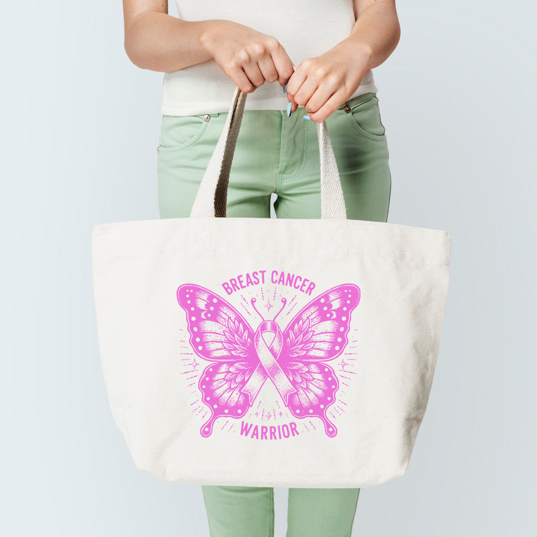 Breast Cancer Warrior Tote Bag Sublimation Print
