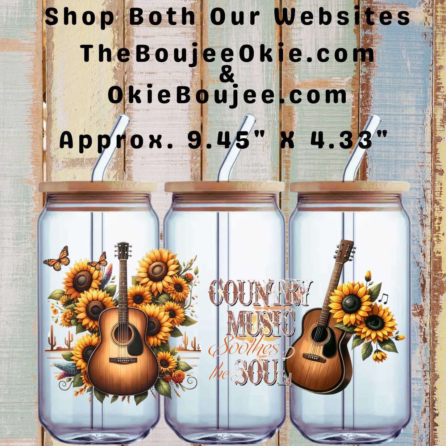 Country Music Soothes My Soul Double Sided Uv Dtf Wrap