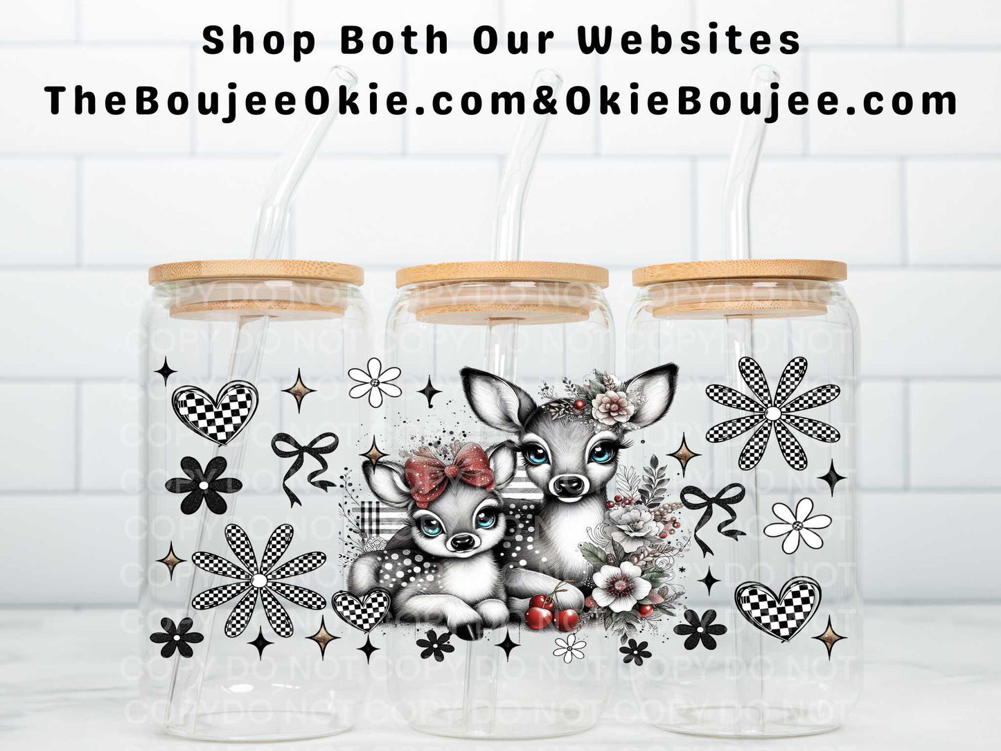 Cute Christmas Deer Uv Dtf Wrap