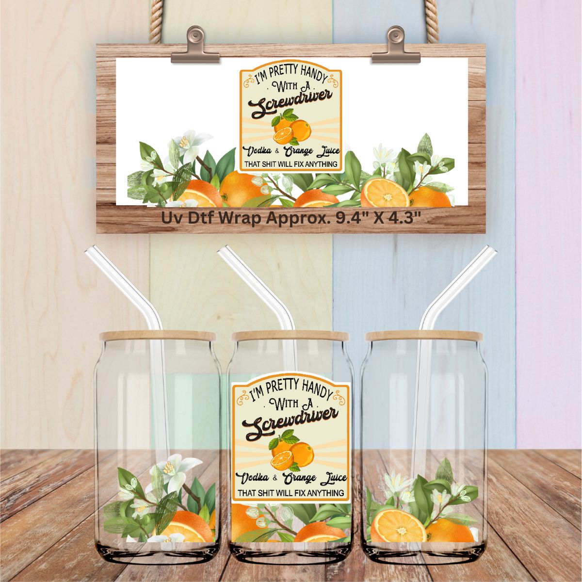 Uv Dtf Wrap Vodka & Orange Juice | Handy With A Screwdriver