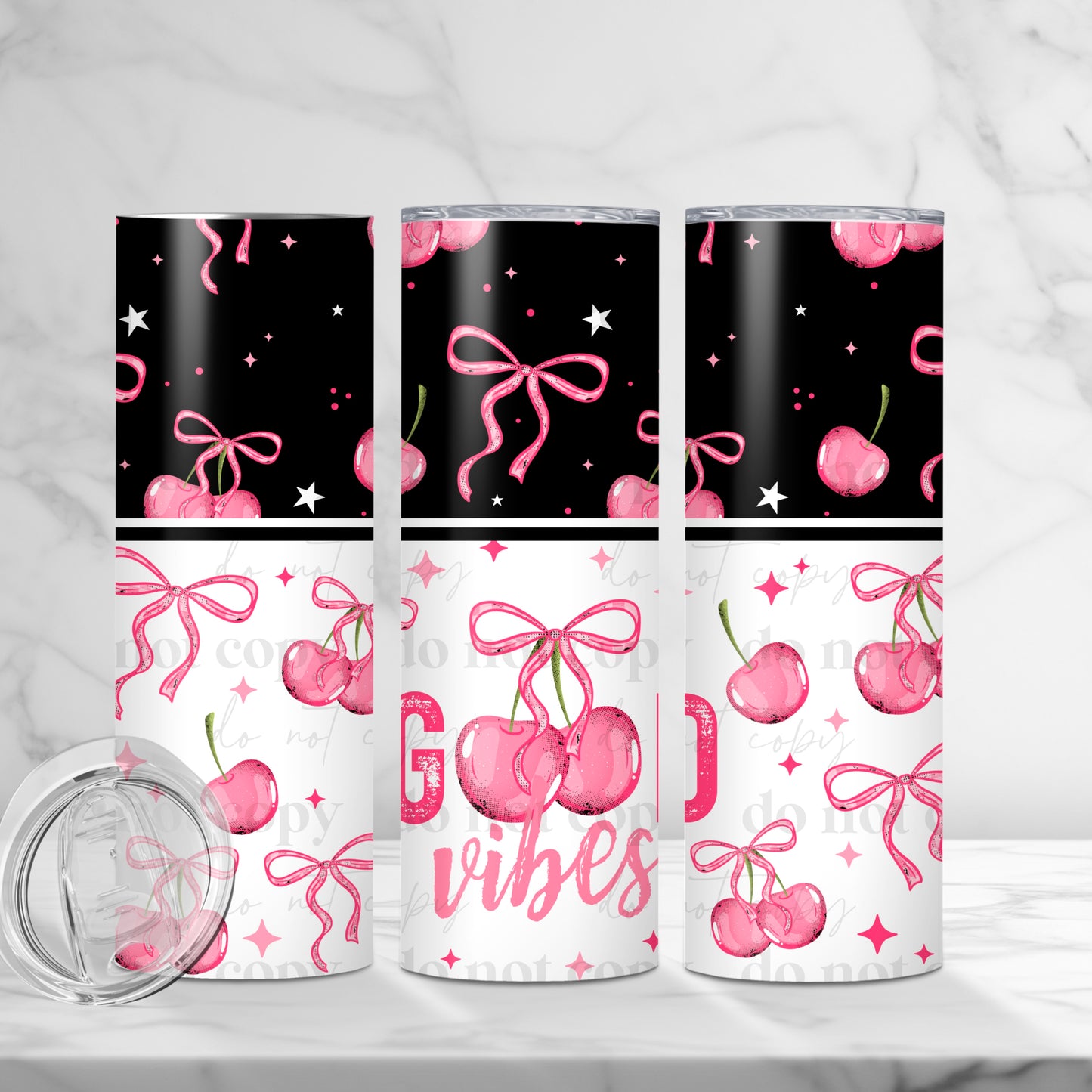 Good Vibes 20oz Skinny Tumbler Sublimation Print
