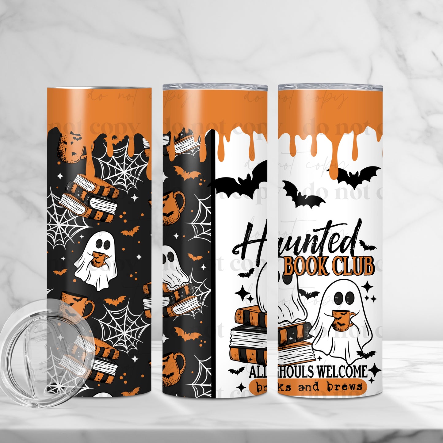 Haunted Book Club 20oz Skinny Tumbler Sublimation Print