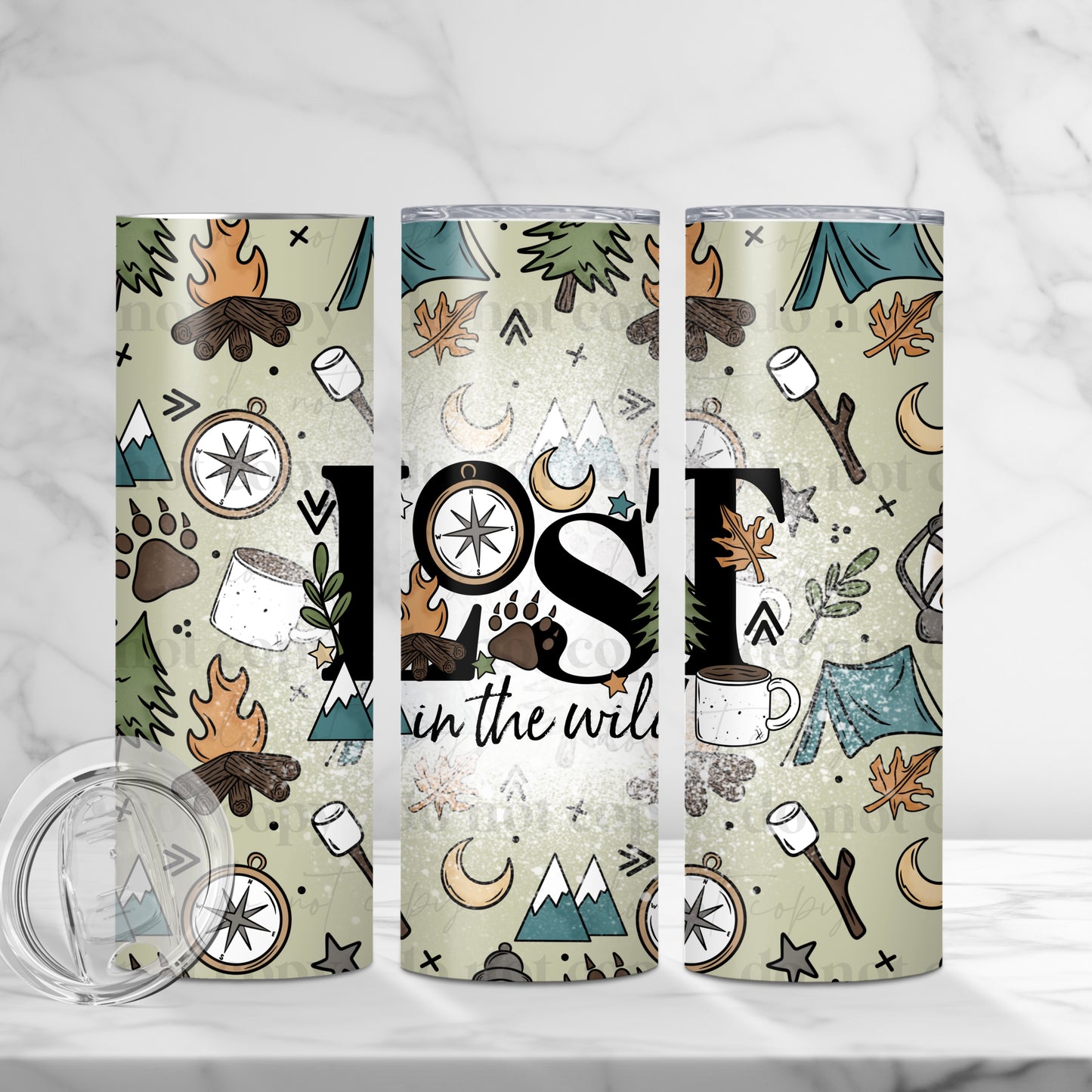 Lost In The Wild 20oz Skinny Tumbler Sublimation Print