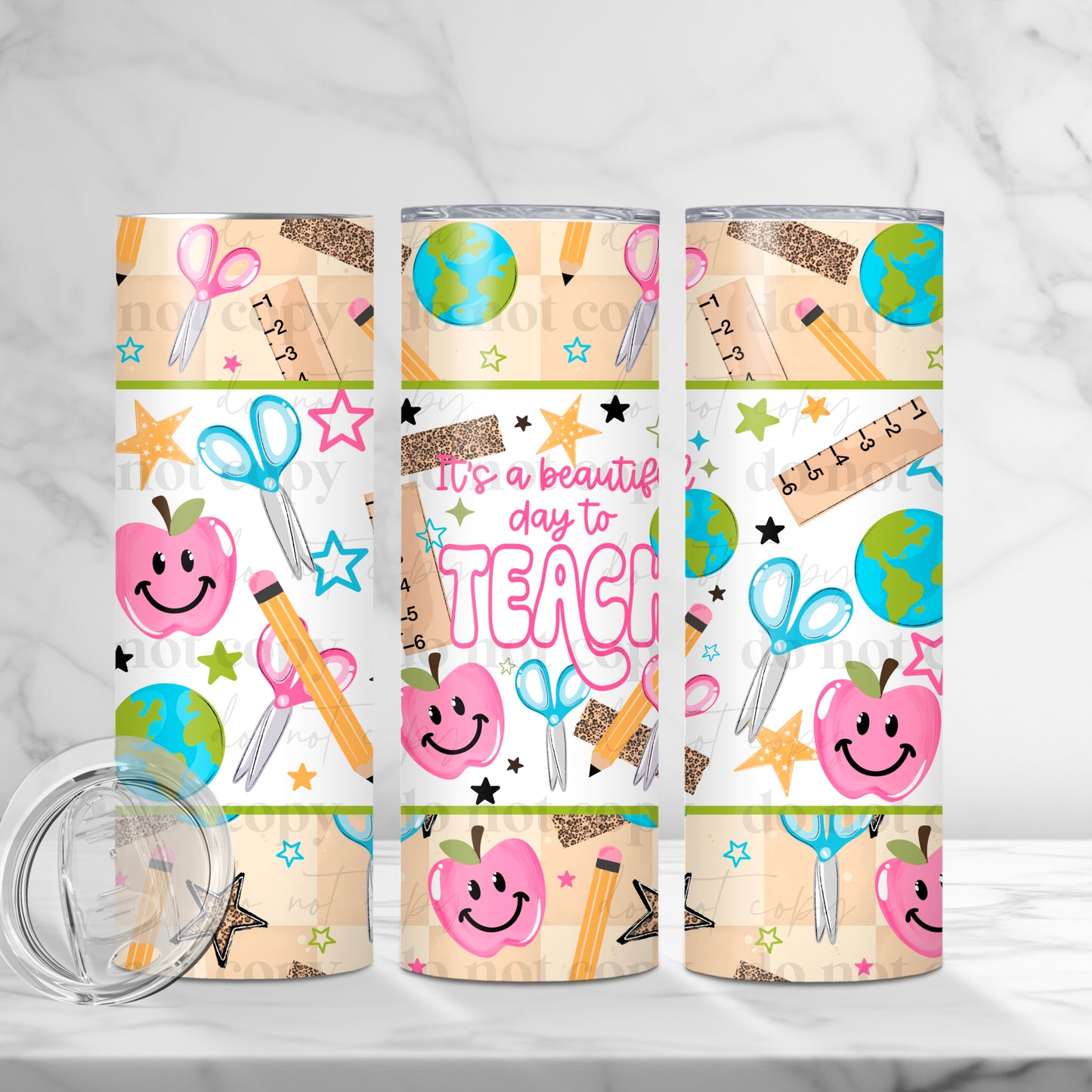 It's A Beautiful Day To Teach 20oz Skinny Tumbler Sublimation Print Halloween