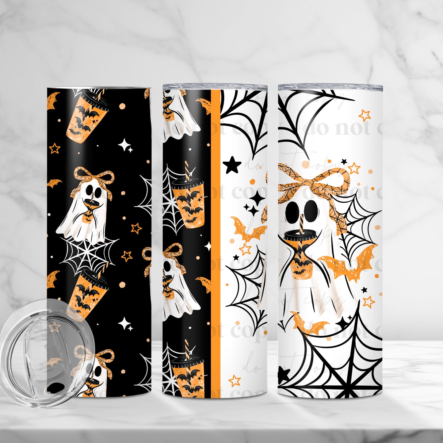 Coffee Ghost 20oz Skinny Tumbler Sublimation Print Halloween