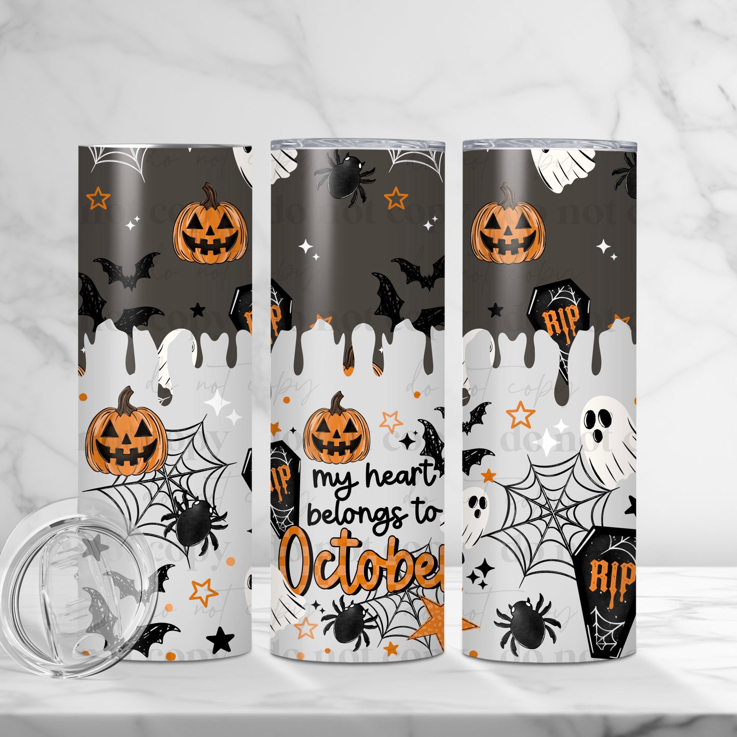 20oz Skinny Tumbler Sublimation Print Halloween
