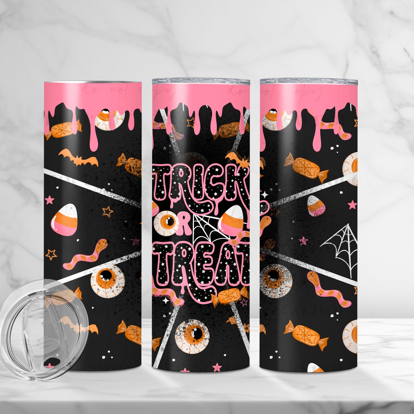 Trick Or Treat 20oz Skinny Tumbler Sublimation Print Halloween
