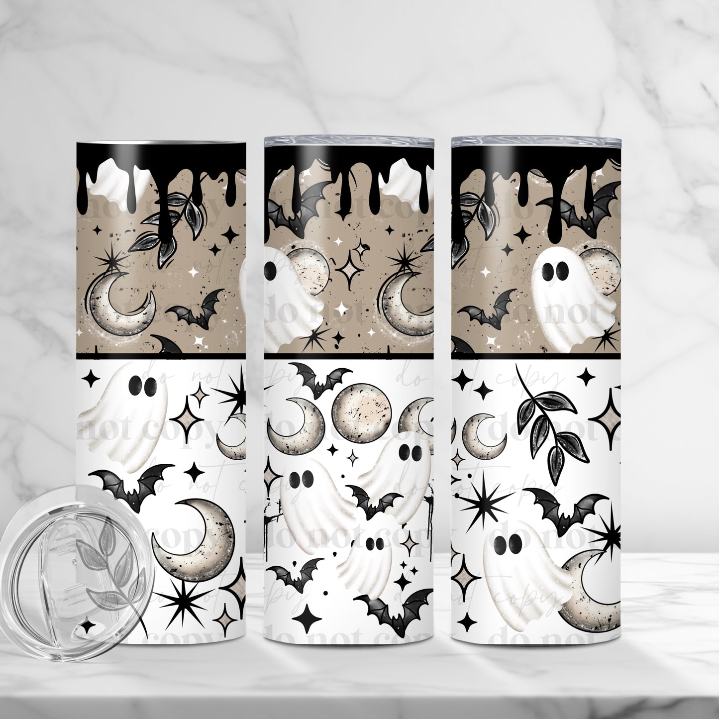 Ghosts & Moons 20oz Skinny Tumbler Sublimation Print