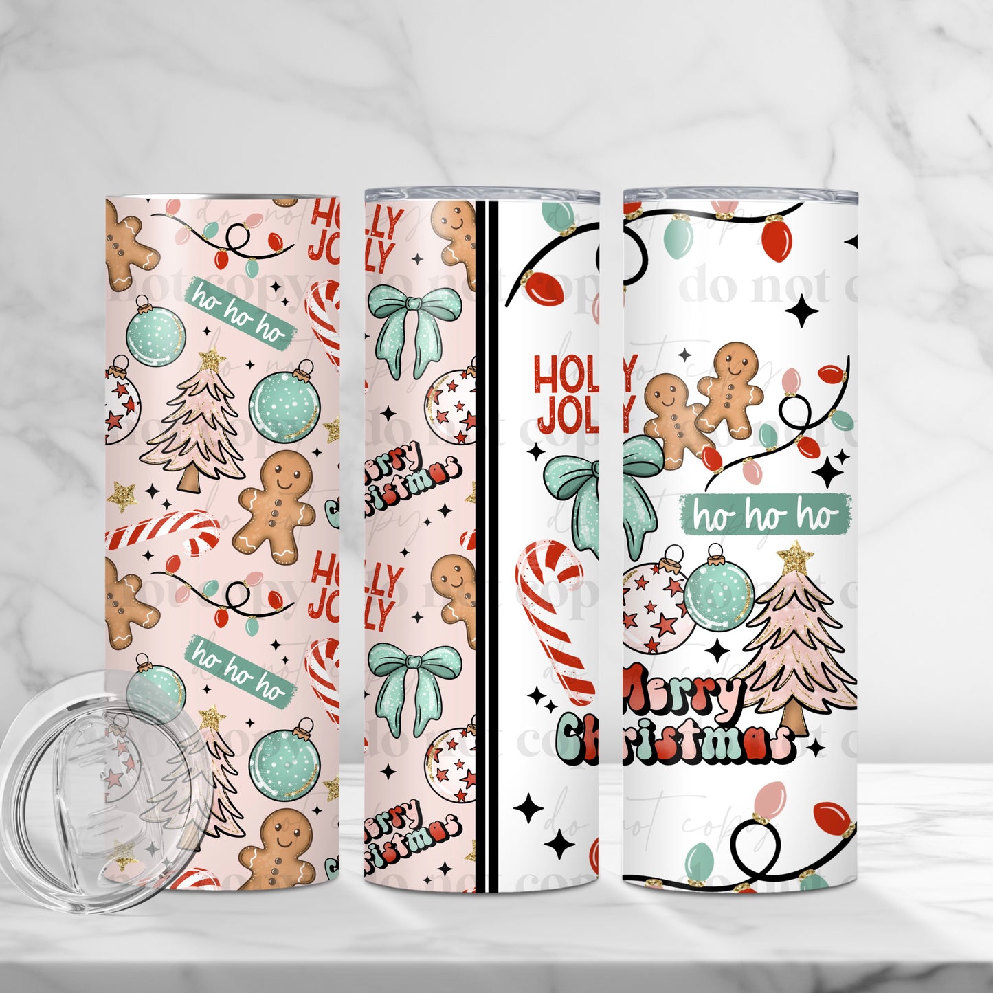 Merry Christmas 20oz Skinny Tumbler Sublimation Print