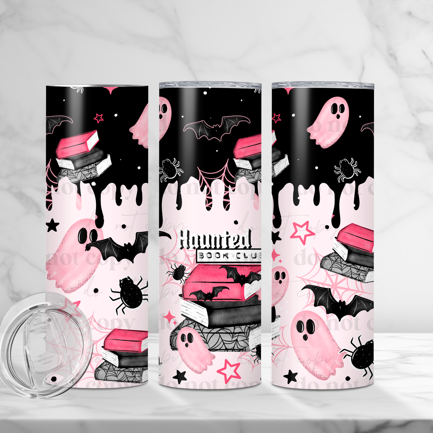 Haunted Book Club 20oz Skinny Tumbler Sublimation Print Halloween