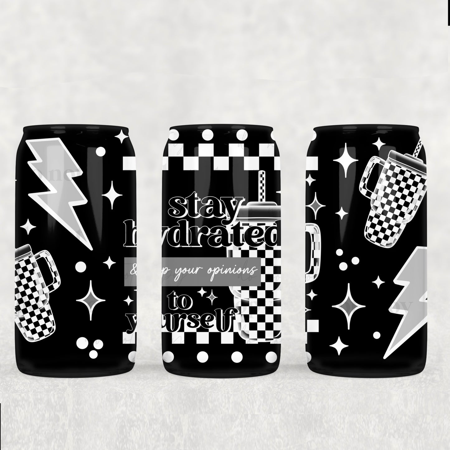 Stay Hydrated & Keep Your Opinions To Yourself Double-Sided UV DTF Wrap