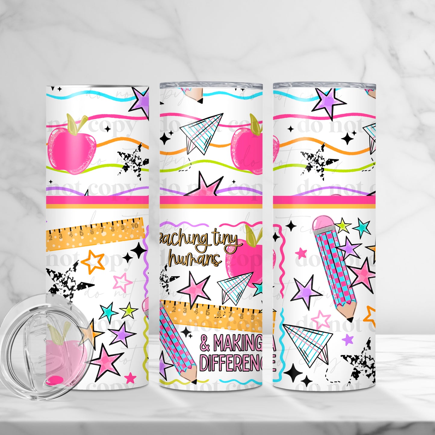 Teaching Tiny Humans 20oz Skinny Tumbler Sublimation Print