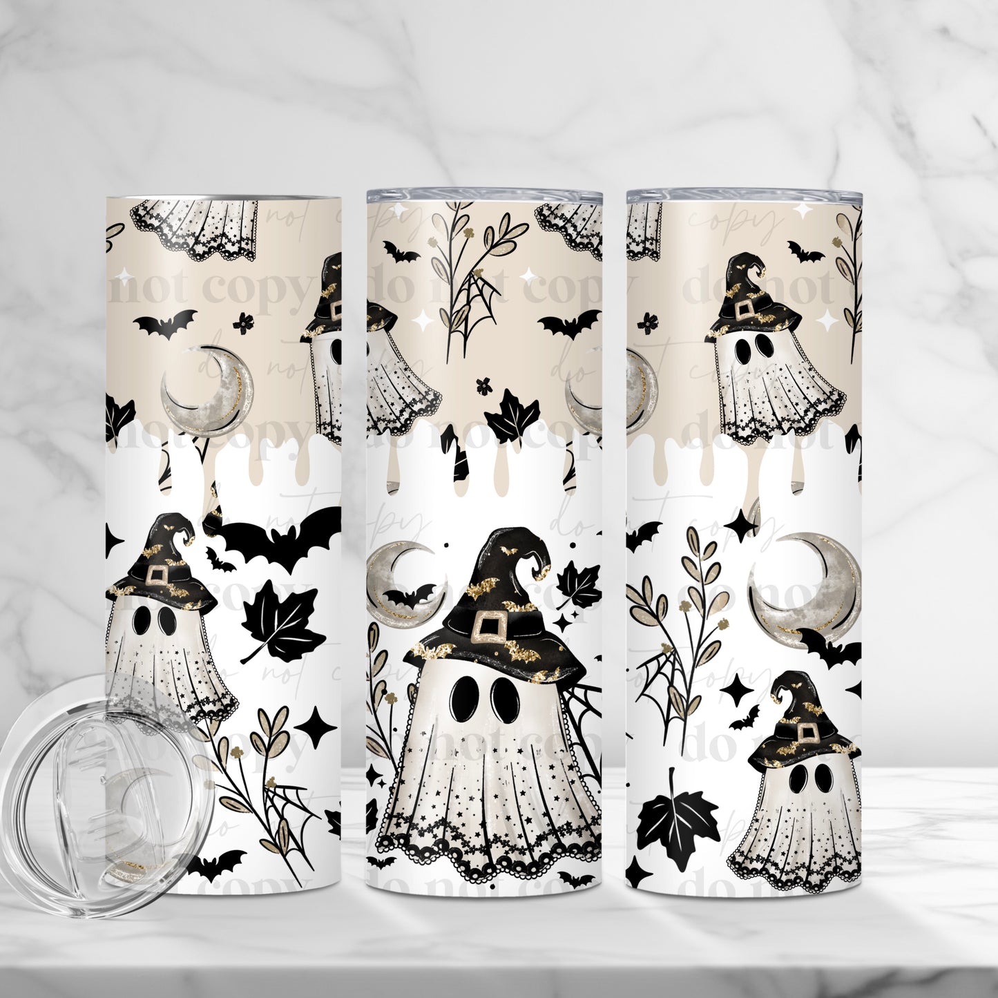 Witch Ghost 20oz Skinny Tumbler Sublimation Print Halloween