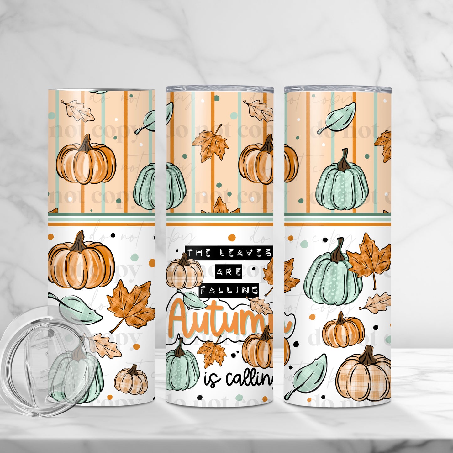 Autumn Is Calling 20oz Skinny Tumbler Sublimation Print Halloween Fall